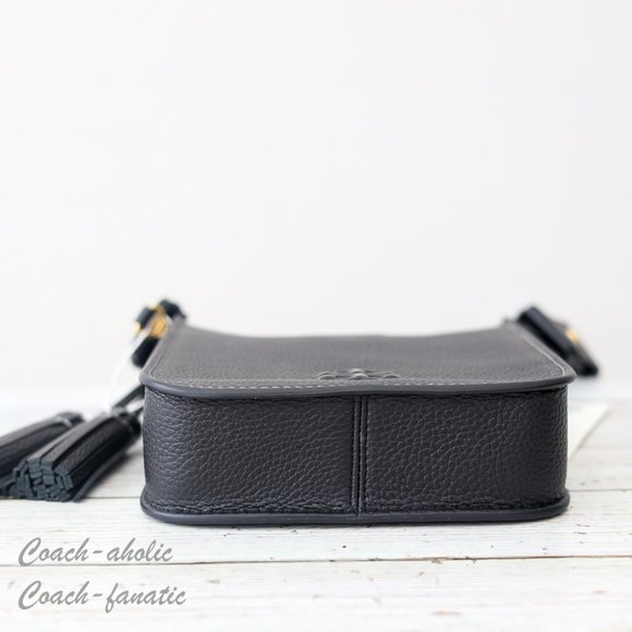 NWT Tory Burch Thea Web Mini Shoulder Bag Leather Crossbody in Black - Picture 9 of 14